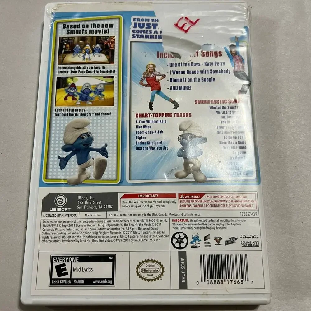 The Smurfs Dance Party for Wii, Game and Case
